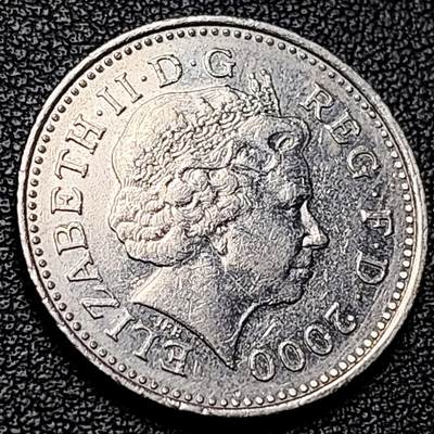 泉币菌-第228场-三月三 上巳节专场 拍品多 请提前出价 千禧年 英国10便士铜镍币 24.5mm 伊丽莎白二世女王 皇冠狮子