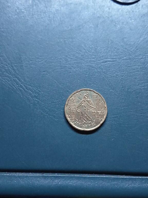 松南世界钱币——260420 法国20分欧元铜币