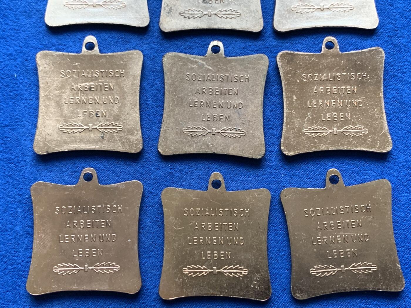 《竞宝斋》第481场 周日，周一 2场连拍 （全场包邮）20级店铺 欢迎送拍 17个一组 东德纪念章 细节见图