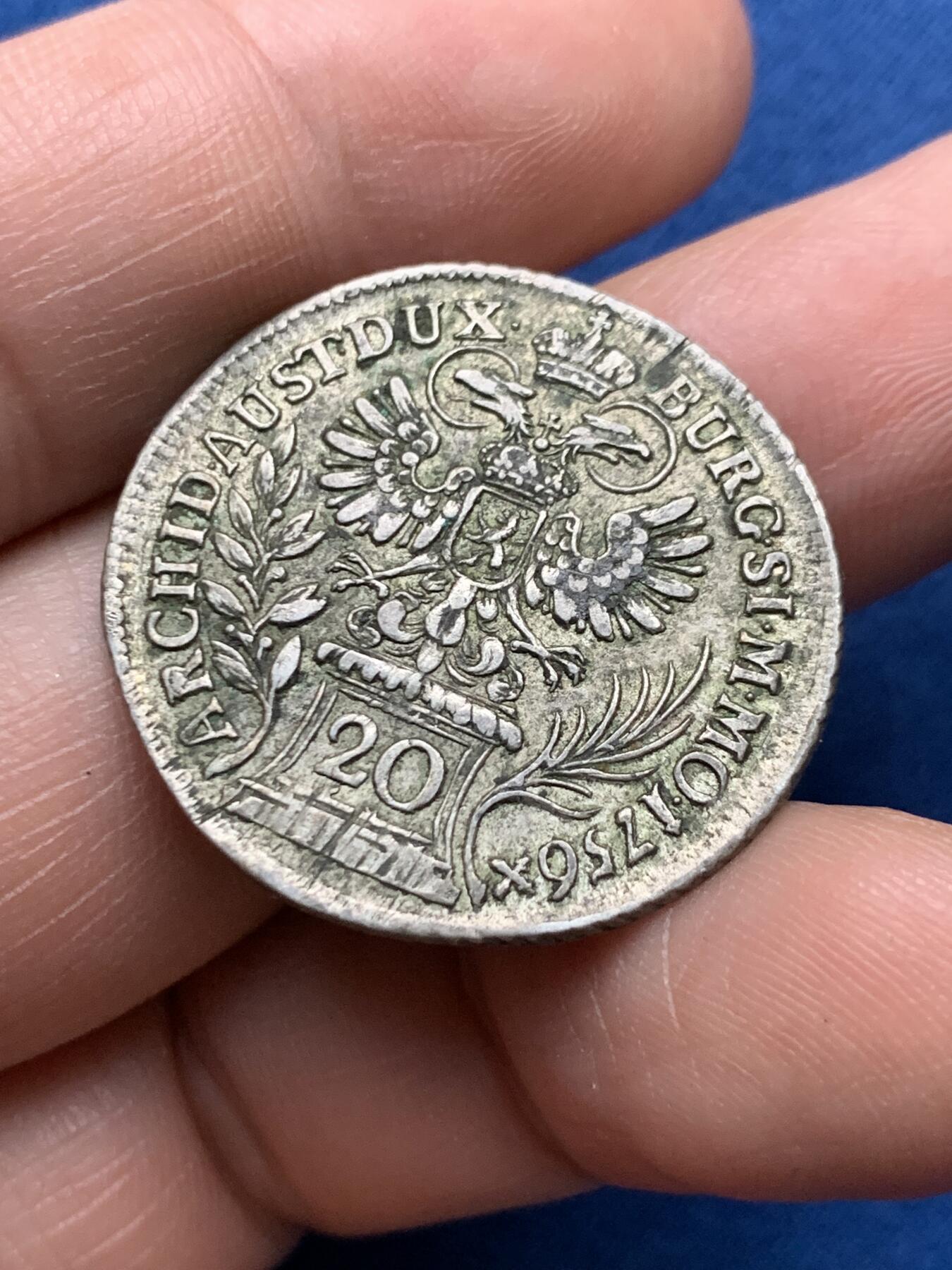 《竞宝斋》第481场 周日，周一 2场连拍 （全场包邮）20级店铺 欢迎送拍 神罗奥地利20克鲁泽双头鹰银币