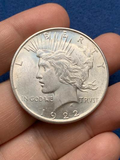 《竞宝斋》第481场 周日，周一 2场连拍 （全场包邮）20级店铺 欢迎送拍 - 美国1922年和平一美元银币