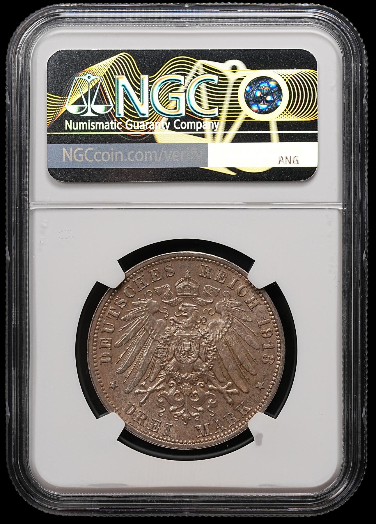 修遠堂世界钱币第112期 NGC MS63 1913年萨克森-莱比锡战役百年纪念3马克银币