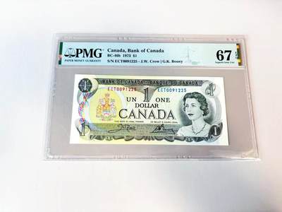 【Blue Auction】世界纸币精拍第811期——18级TOP拍卖/信誉/品质/专业/高效💫 【无47】加拿大 1973年1元 PMG67EPQ 