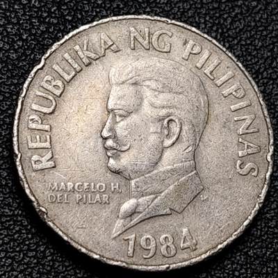 泉币菌-第228场-三月三 上巳节专场 拍品多 请提前出价 飞鹰 菲律宾1984年 50分铜镍币 食猴鹰 25.0毫米6.0克