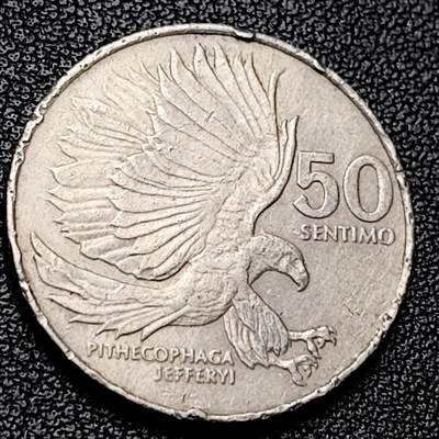 泉币菌-第228场-三月三 上巳节专场 拍品多 请提前出价 - 飞鹰 菲律宾1984年 50分铜镍币 食猴鹰 25.0毫米6.0克