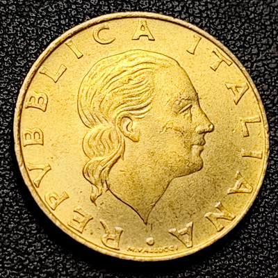 泉币菌-第228场-三月三 上巳节专场 拍品多 请提前出价 铜光美品 宪法180周年 意大利200里拉硬币 1993年 24MM 