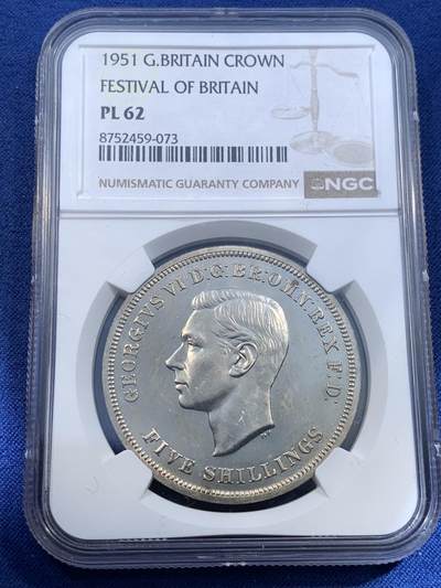 《竞宝斋》第481场 周日，周一 2场连拍 （全场包邮）20级店铺 欢迎送拍 - NGC PL62 英国1951年“最后的马剑”镍币