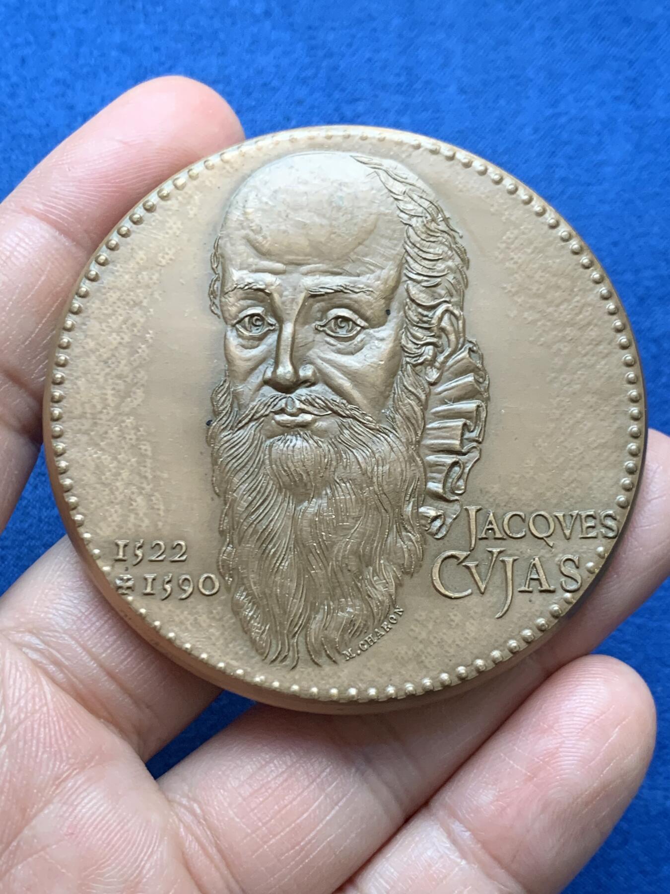 《竞宝斋》第481场 周日，周一 2场连拍 （全场包邮）20级店铺 欢迎送拍 五枚一组 法国存款与托管局纪念大铜章 58-59.8mm 总重640克