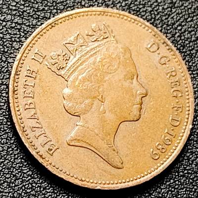 泉币菌-第228场-三月三 上巳节专场 拍品多 请提前出价 1989年英国2便士 铜币 威尔士皇冠 狮子雄狮 