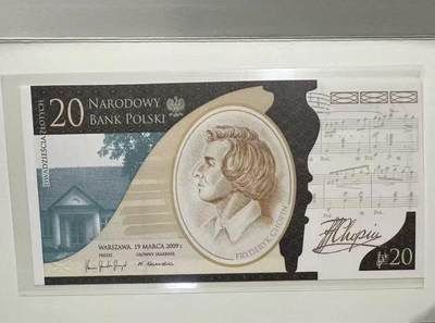 【礼羽收藏】🌏世界钱币拍卖第133期 - 波兰 2009年20兹罗提 肖邦纪念钞 全新UNC 无47