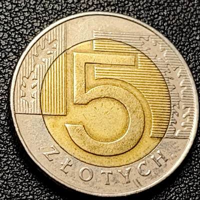 泉币菌-第228场-三月三 上巳节专场 拍品多 请提前出价 - 皇冠鹰 波兰5兹罗提双金属双色硬币 24.0毫米 6.5克1994-年