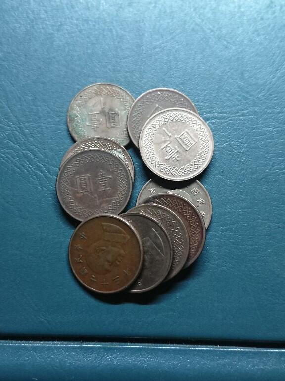 松南世界钱币——260420 台湾蒋像壹圆1元铜币10枚合计10元2