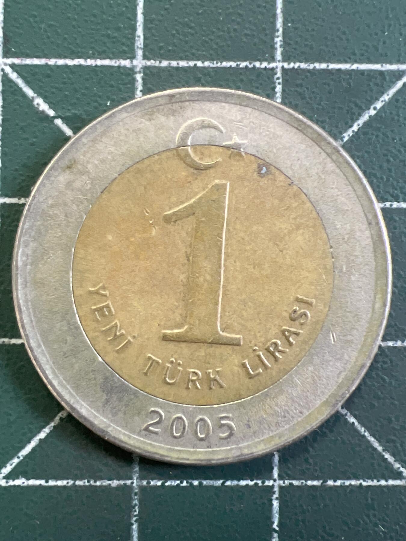 第1166 硬币专场 （无押金，捡漏，全场50包邮，偏远地区除外，接收代拍业务，本店十天发一次货） 土耳其1里拉 双色