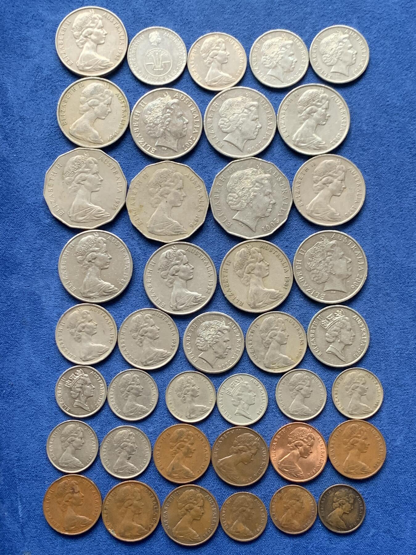 《竞宝斋》第481场 周日，周一 2场连拍 （全场包邮）20级店铺 欢迎送拍 40枚一组 澳大利亚硬币 细节见图