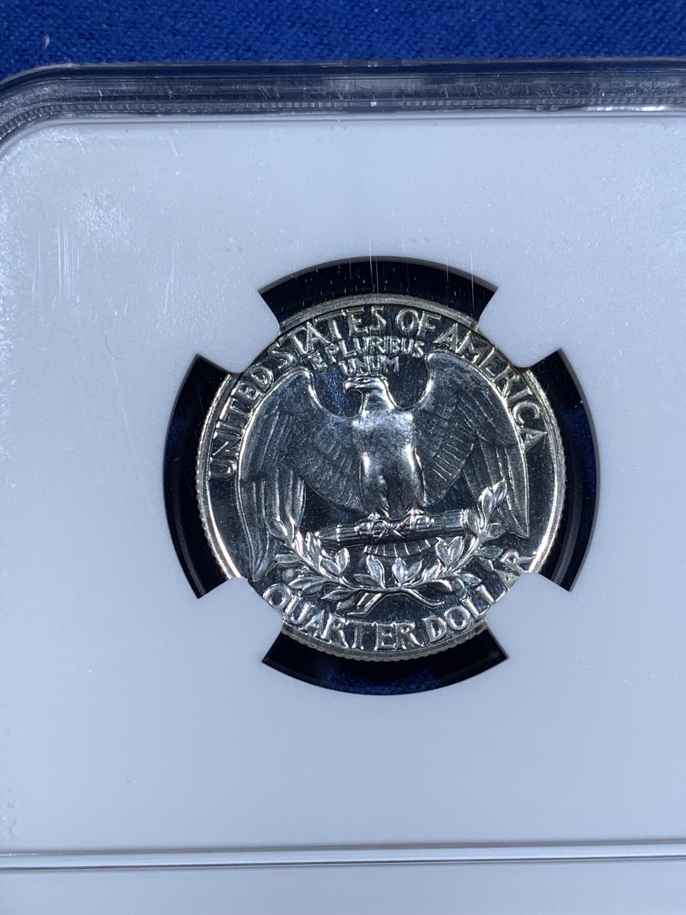 《竞宝斋》第481场 周日，周一 2场连拍 （全场包邮）20级店铺 欢迎送拍 NGC PF68 美国1962年华盛顿25美分银币，少见早期精制版本，高分