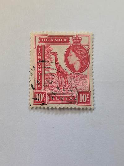 杂票 - 英属肯乌坦邮票 长颈鹿1枚旧雕