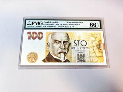 【Blue Auction】世界纸币精拍第811期——18级TOP拍卖/信誉/品质/专业/高效💫 捷克 2019年100克朗 大票幅 纪念钞 PMG66EPQ 