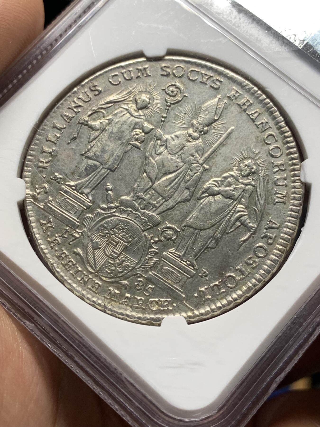 《竞宝斋》第481场 周日，周一 2场连拍 （全场包邮）20级店铺 欢迎送拍 NGC AUD 德国1785年霍恩洛厄-新施泰因-厄林根泰勒银币 品种不错 细节见图