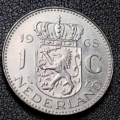 泉币菌-第228场-三月三 上巳节专场 拍品多 请提前出价 1968 荷兰1盾硬币 朱莉阿娜女王 25mm