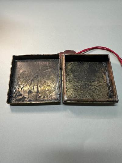 清-民国-建国｜老铜器专场.伍 民国江南春錾刻老铜墨盒