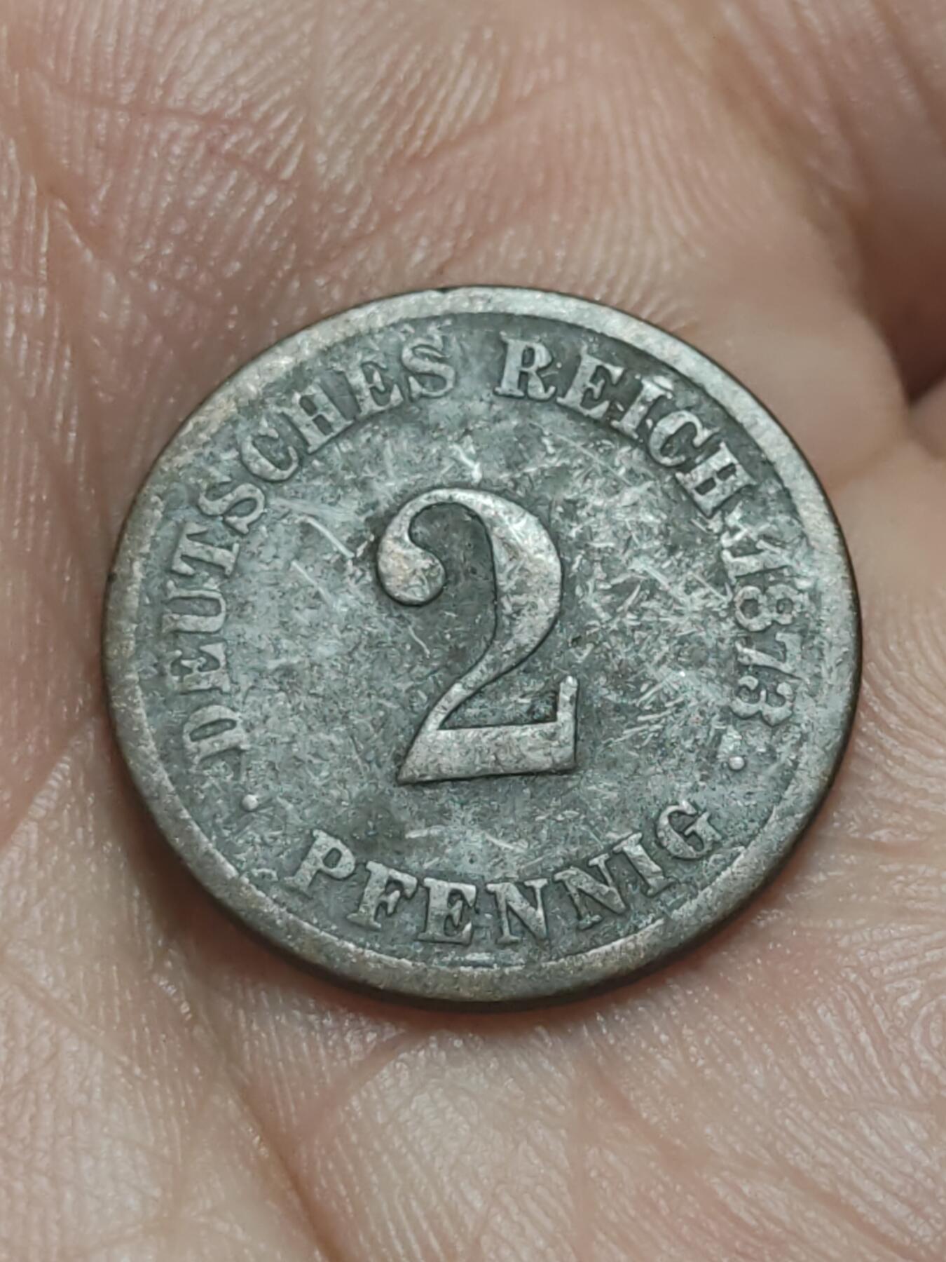 2026年第四十五场(总第二百一十四场）外国好品散币场(免佣金) 德意志帝国1873年2芬尼(威廉一世时期，D标慕尼黑造，首发年)