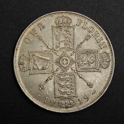 【淘币小摊】实时拍第八百九十六拍   银币套币场    每周一统一发货 英国1919年乔治五世弗洛林银币