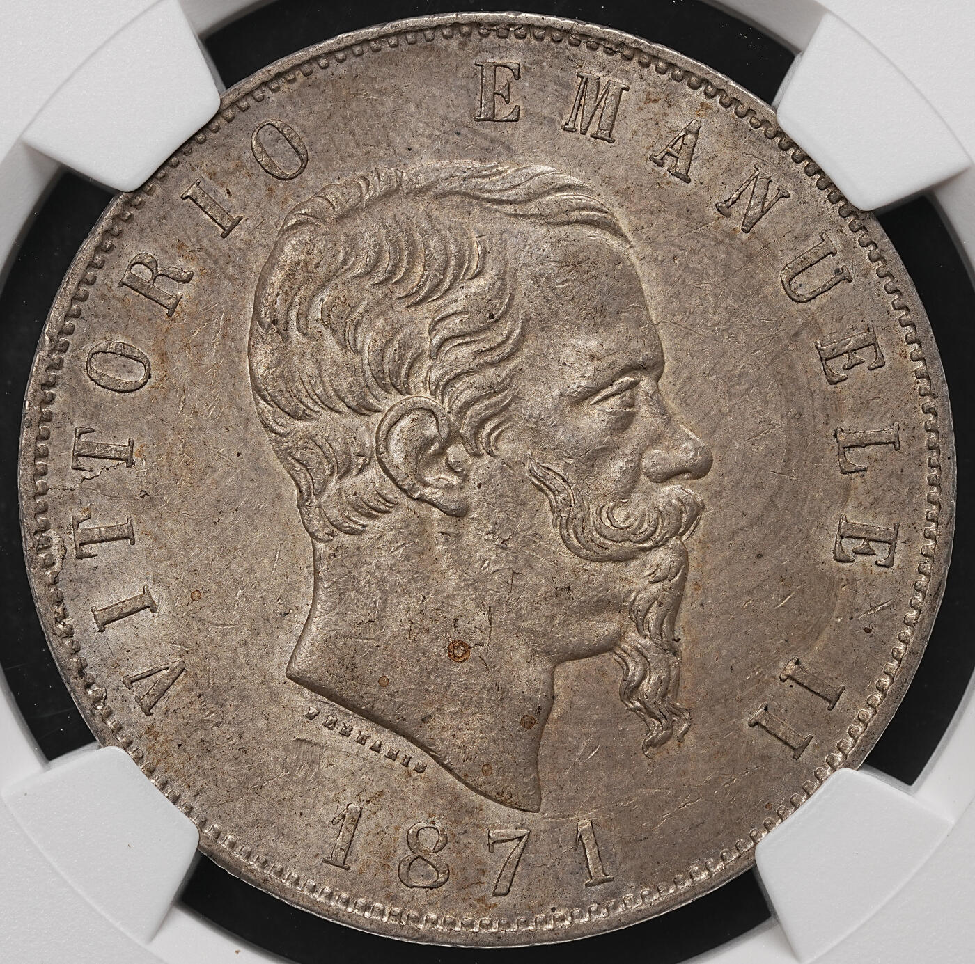 修遠堂世界钱币第112期 NGC MS62 1871年意大利5里拉大银币