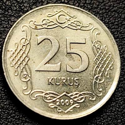 泉币菌-第229场-拍品多 请提前出价 土耳其 2009年 25库鲁斯 20.5mm 铜镍币
