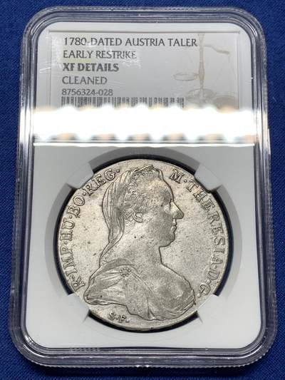 《竞宝斋》第481场 周日，周一 2场连拍 （全场包邮）20级店铺 欢迎送拍 - NGC XFD 奥地利1780年特蕾莎大奶妈1泰勒大银币 双须后铸版