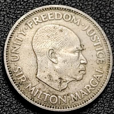 泉币菌-第229场-拍品多 请提前出价 塞拉年昂1964年10分銅镍硬币 22.9毫米 4.9克 首相米尔顿爵士