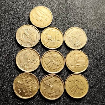 泉币菌-第228场-三月三 上巳节专场 拍品多 请提前出价 - 10枚一组 西班牙5比萨塔铜币 混合年份