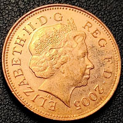 泉币菌-第229场-拍品多 请提前出价 原铜光极美品 2005年 英国2便士铜币 威尔士皇冠 25.9mm