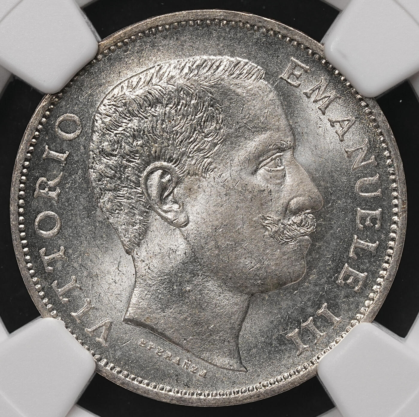 修遠堂世界钱币第112期 NGC MS65 1902年意大利1里拉银币,收藏级状态