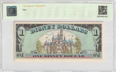 PThappally收藏第57次拍卖，英联邦地区硬币纸币 美国，1987 年迪士尼 1 美元 1987A 系列替换版 TQG 58 aUNC