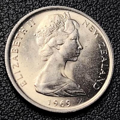 泉币菌-第229场-拍品多 请提前出价 原光极美 19.5mm 蜥蜴新西兰 1967年5分镍币