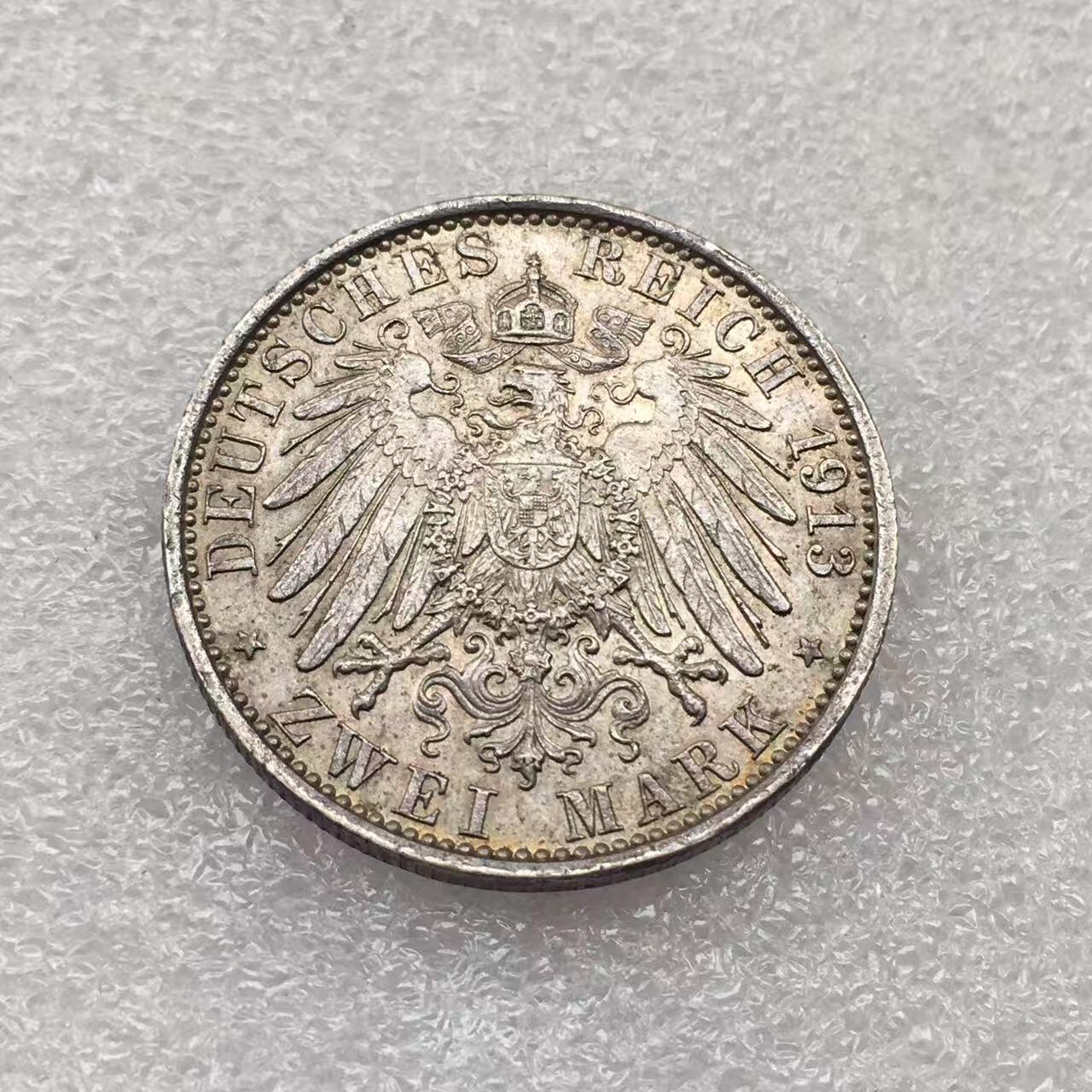 世界钱币专场拍卖 每周二开拍 1913年德国普鲁士国王威廉二世戎装2马克银币