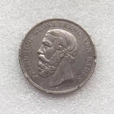 世界钱币专场拍卖 每周二开拍 - 1876年德国巴登大公弗里德里希短翅5马克银币