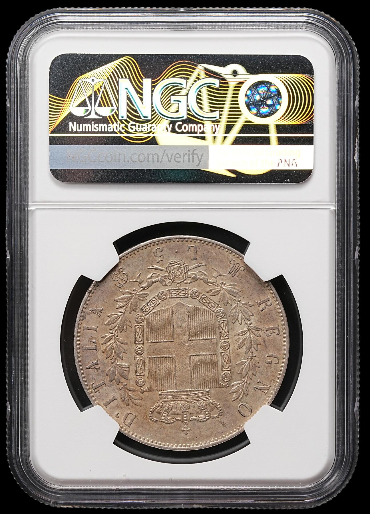 修遠堂世界钱币第112期 NGC MS62 1871年意大利5里拉大银币