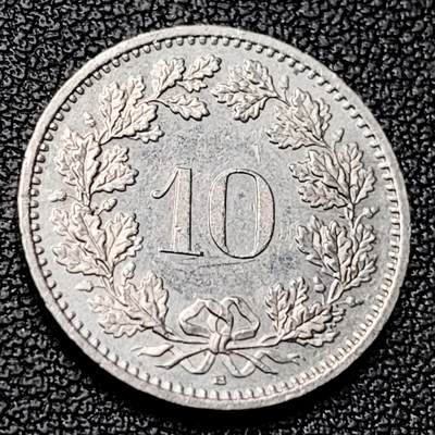 泉币菌-第228场-三月三 上巳节专场 拍品多 请提前出价 高币值 百年延续 女神 瑞士1991年 10分銅镍硬币