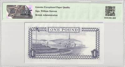 PThappally收藏第57次拍卖，英联邦地区硬币纸币 马姆岛，1990年，1英镑 签名 Dawson Pick 40a TQG 66 GEPQ Gem UNC 