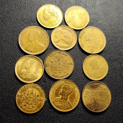 泉币菌-第228场-三月三 上巳节专场 拍品多 请提前出价 - 11枚一组 各面值 泰国铜币 拉玛九世