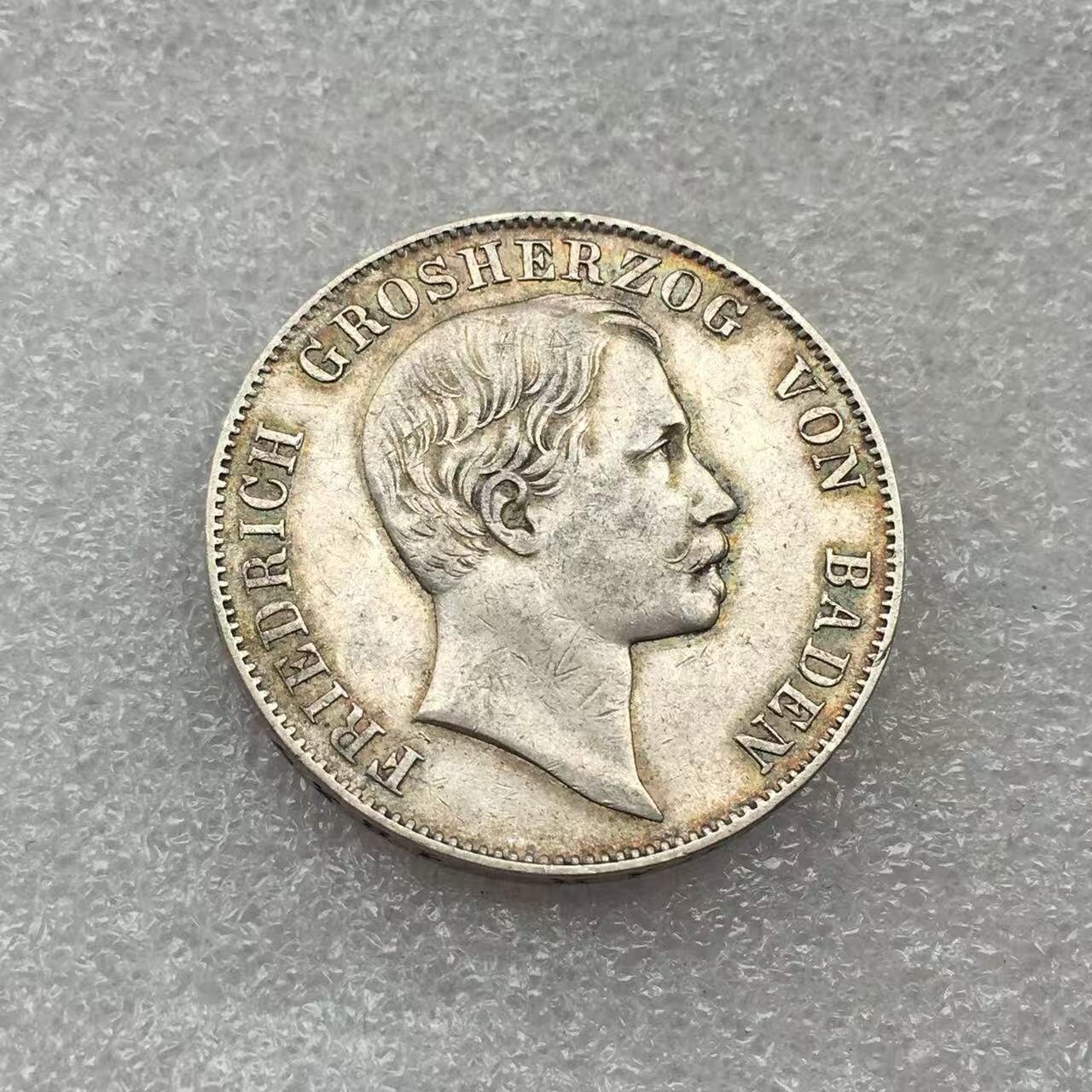 世界钱币专场拍卖 每周二开拍 稀少1863年德国巴登大公窗帘版1泰勒银币