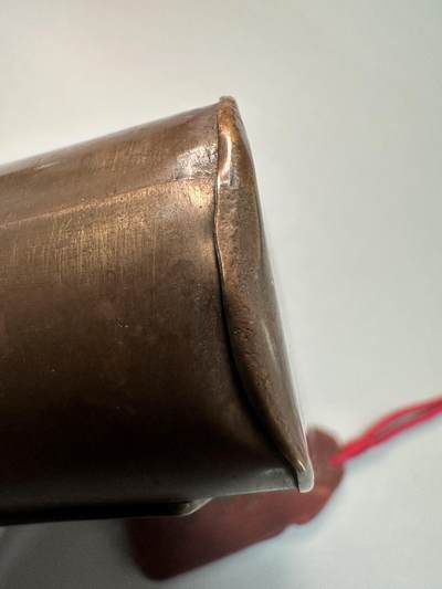 清-民国-建国｜老铜器专场.伍 民国/建国初老黄铜双窗鸣虫盒（玻璃为后配）