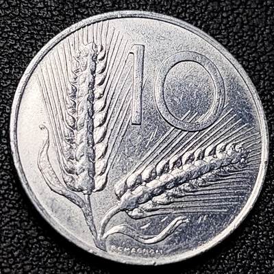 泉币菌-第229场-拍品多 请提前出价 意大利1983年 10里拉铝币 麦穗 古犁23.3mm