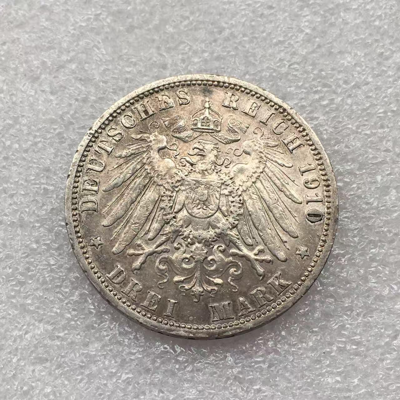 世界钱币专场拍卖 每周二开拍 4910年德国普鲁士国王威廉二世3马克银币