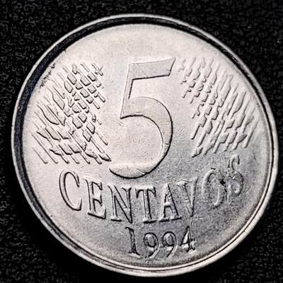 泉币菌-第229场-拍品多 请提前出价 巴西硬币5分1994年 21mm