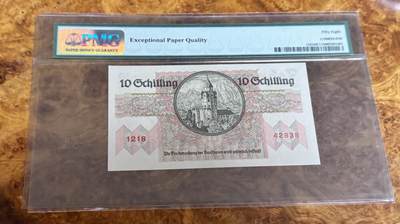 得物收藏 Chase Auction 第37期 - - 外钞、银元、民国钞和人民币混合场！ 持续更新！ 1946年奥地利10先令，PMG58e！