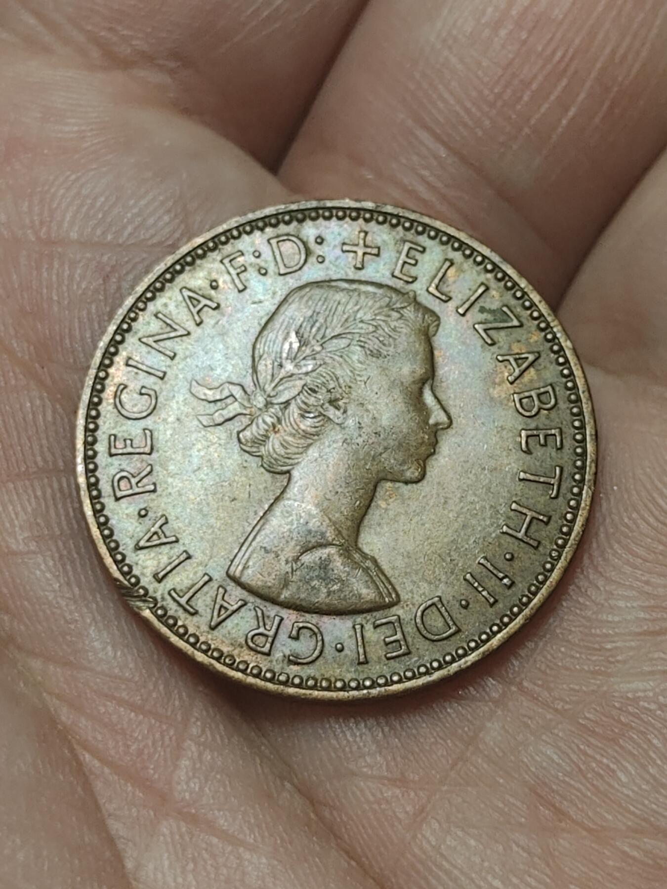 2026年第四十五场(总第二百一十四场）外国好品散币场(免佣金) 英国🇬🇧1966年1/2便士(伊丽莎白二世青年桂冠第二版)