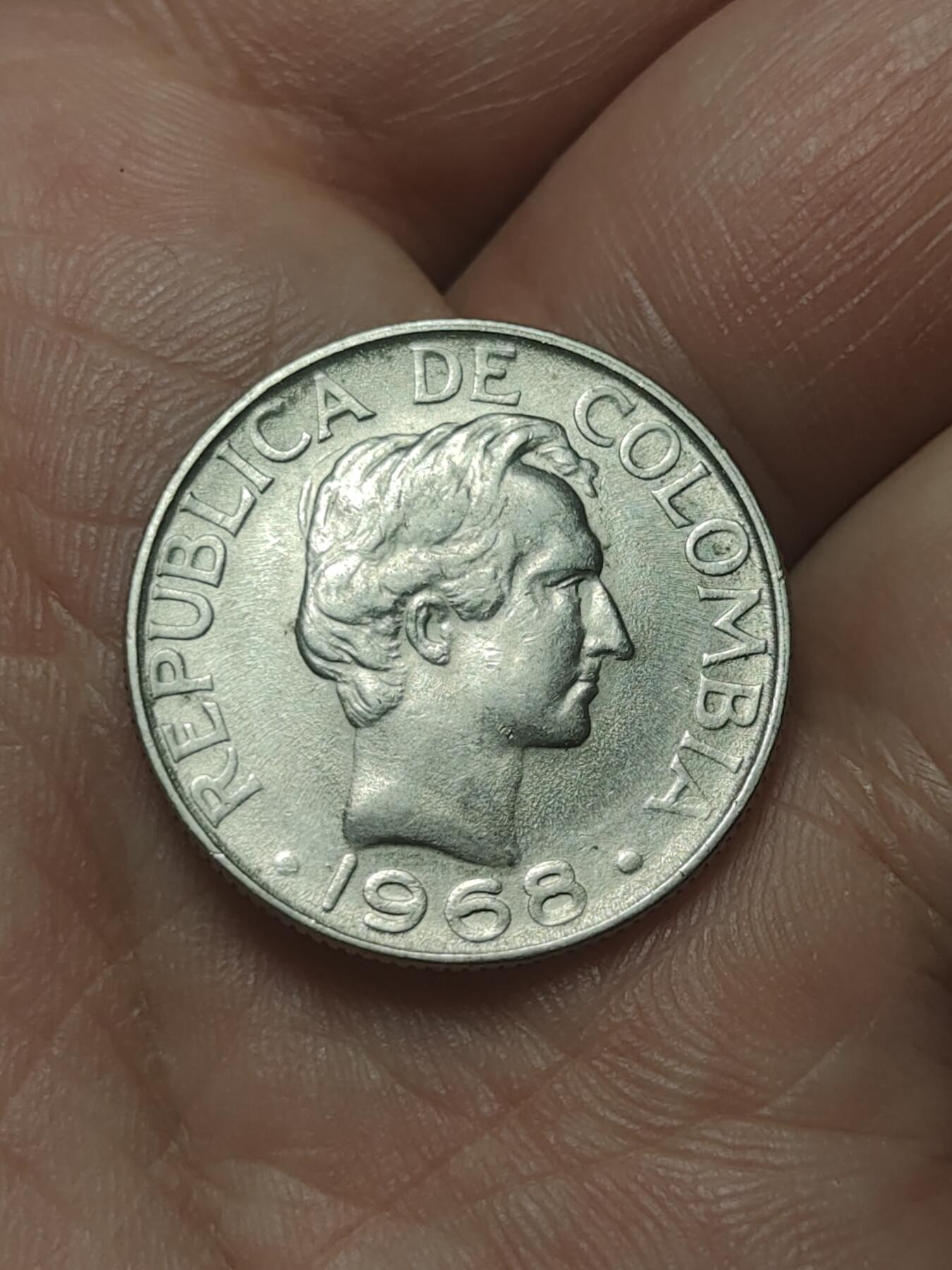 2026年第四十五场(总第二百一十四场）外国好品散币场(免佣金) 哥伦比亚🇨🇴1968年20分(1967–1969年版，仅发行3年)