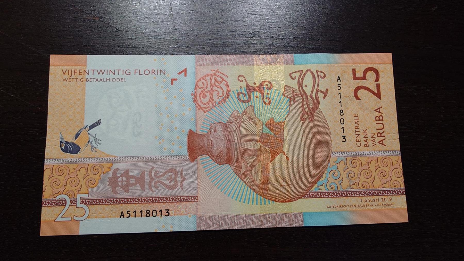 世界钱币～微拍第245期暨2026年第26期  新货卖剩品种部分上架提供选购【有看中的就一开始就出价，别为了晚付几天押金拖到最后，这里没出价的只要群里卖掉了就会撤】 2019年阿鲁巴25元 全新绝品无47尾号8013